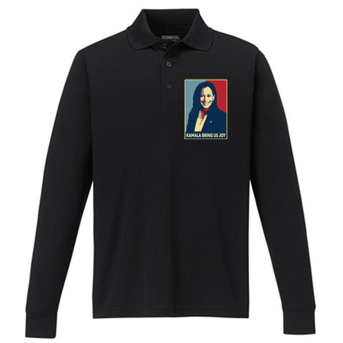 Kamala Bring Us Joy Voting Kamala Harris For President 47th Performance Long Sleeve Polo