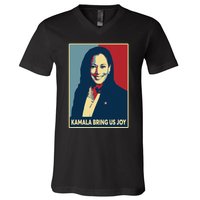 Kamala Bring Us Joy Voting Kamala Harris For President 47th V-Neck T-Shirt