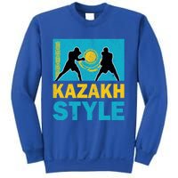 Kazakh Boxing Vintage Kazakhstan Flag Kazakh Boxing Pride Cool Gift Sweatshirt