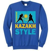 Kazakh Boxing Vintage Kazakhstan Flag Kazakh Boxing Pride Cool Gift Tall Sweatshirt