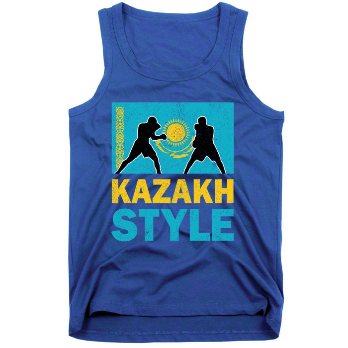 Kazakh Boxing Vintage Kazakhstan Flag Kazakh Boxing Pride Cool Gift Tank Top