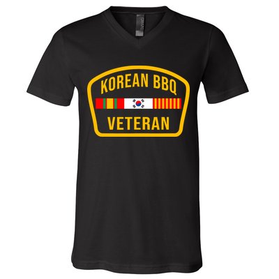 Korean Bbq Veteran Funny Food Lover Gym Cheat Day Military V-Neck T-Shirt