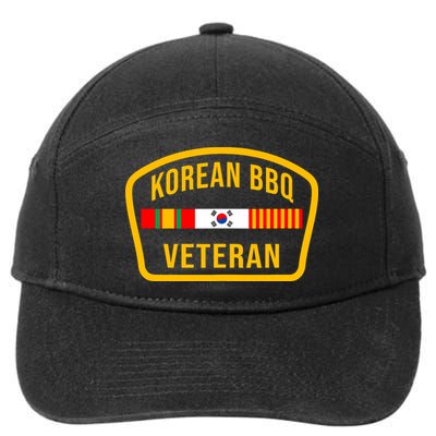 Korean Bbq Veteran Funny Food Lover Gym Cheat Day Military 7-Panel Snapback Hat