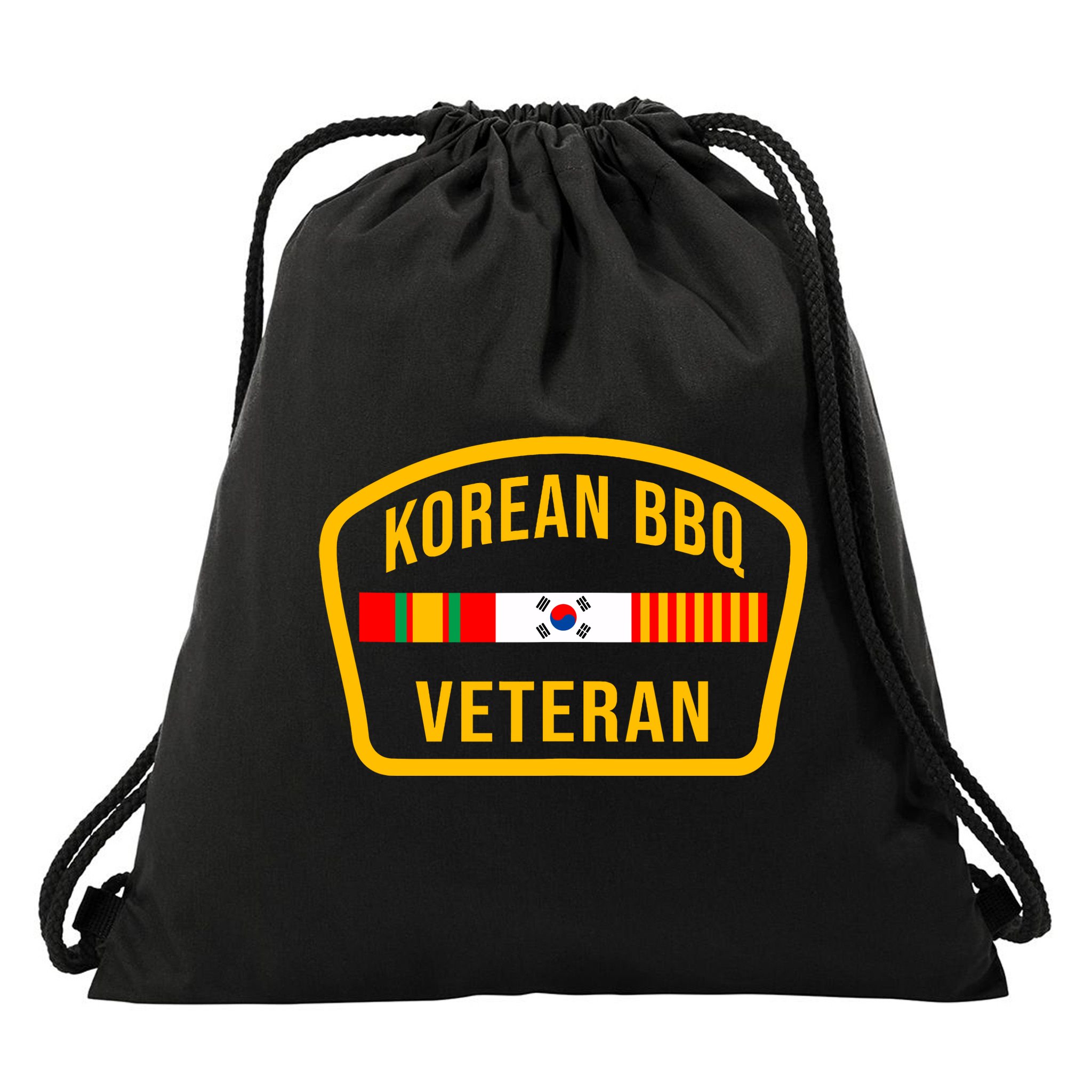 Korean Bbq Veteran Funny Food Lover Gym Cheat Day Military Drawstring Bag