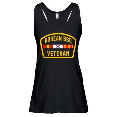 Korean Bbq Veteran Funny Food Lover Gym Cheat Day Military Ladies Essential Flowy Tank