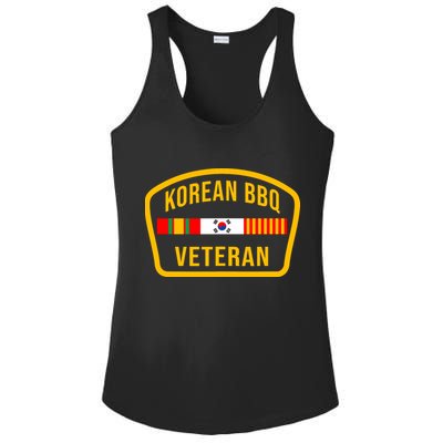 Korean Bbq Veteran Funny Food Lover Gym Cheat Day Military Ladies PosiCharge Competitor Racerback Tank