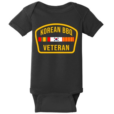 Korean Bbq Veteran Funny Food Lover Gym Cheat Day Military Baby Bodysuit