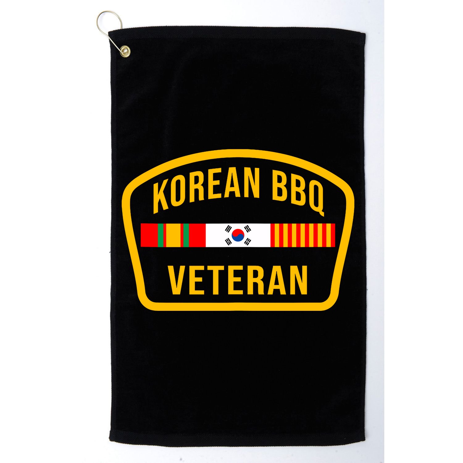 Korean Bbq Veteran Funny Food Lover Gym Cheat Day Military Golf Towel