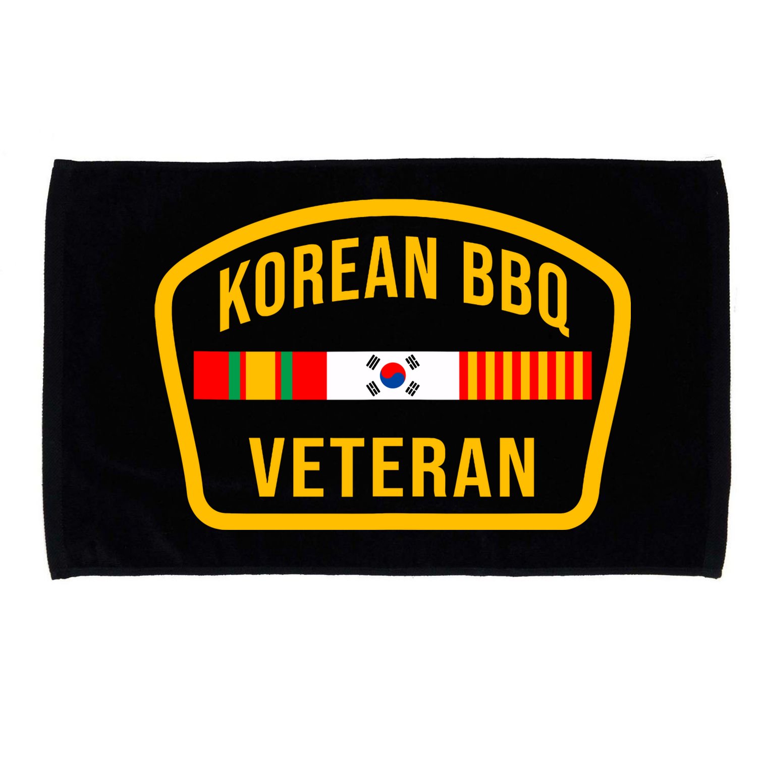 Korean Bbq Veteran Funny Food Lover Gym Cheat Day Military Microfiber Hand Towel