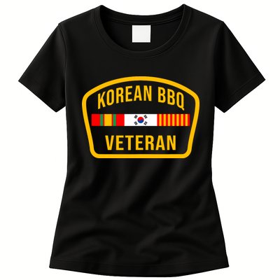 Korean Bbq Veteran Funny Food Lover Gym Cheat Day Military Womens T-Shirt