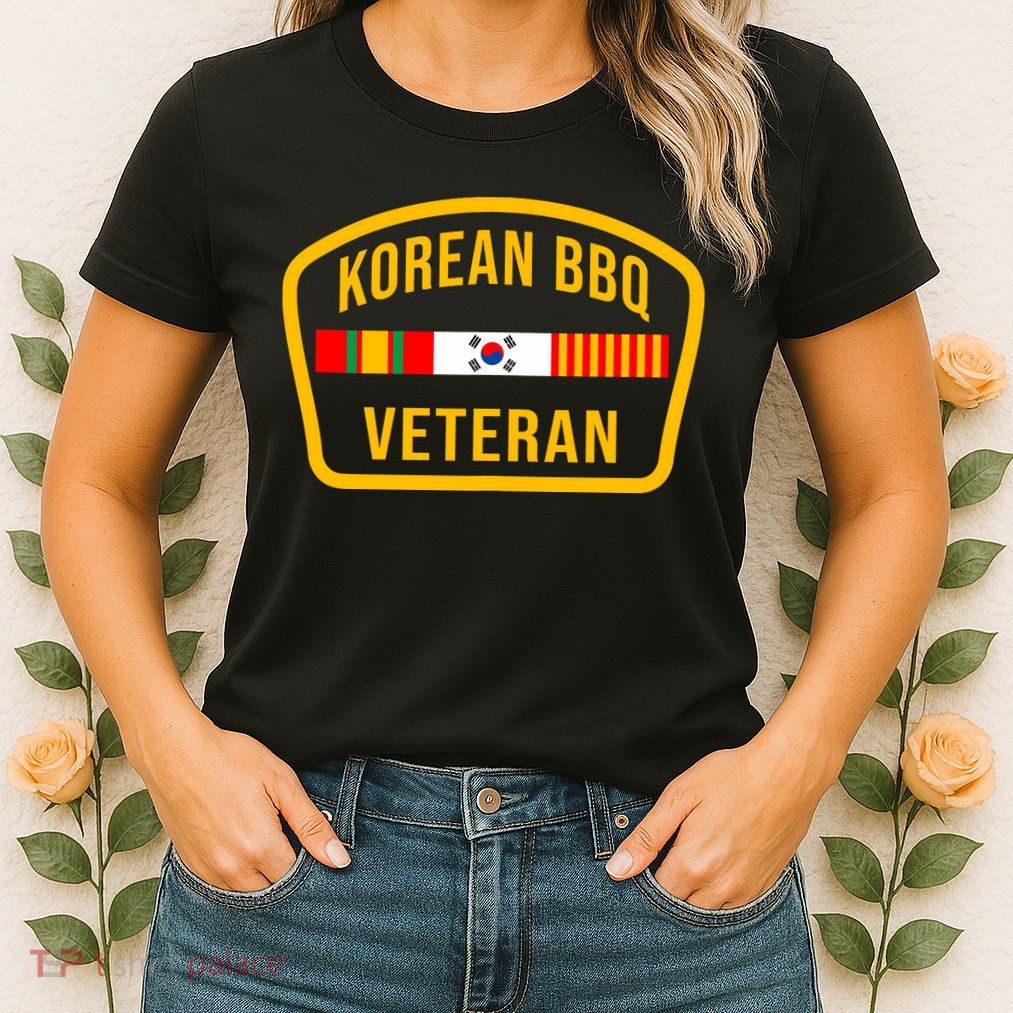 Korean Bbq Veteran Funny Food Lover Gym Cheat Day Military Womens T-Shirt