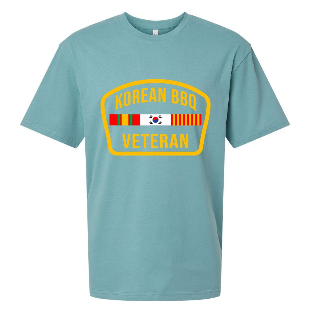 Korean Bbq Veteran Funny Food Lover Gym Cheat Day Military Sueded Cloud Jersey T-Shirt
