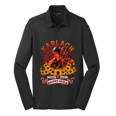 Karlach Barbarian Vintage Karlach BaldurS Gate 3 Silk Touch Performance Long Sleeve Polo