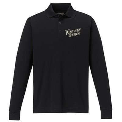 Kentucky Bourbon Vintage Whiskey Lover Kentucky Bourbon Performance Long Sleeve Polo