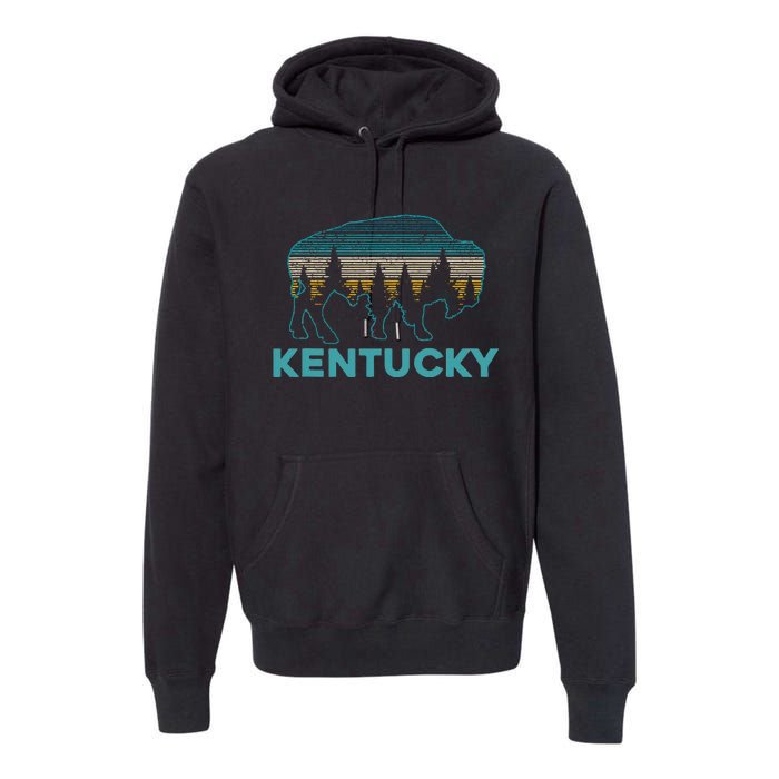 Kentucky Bison Vintage American Buffalo Souvenir Gift Premium Hoodie