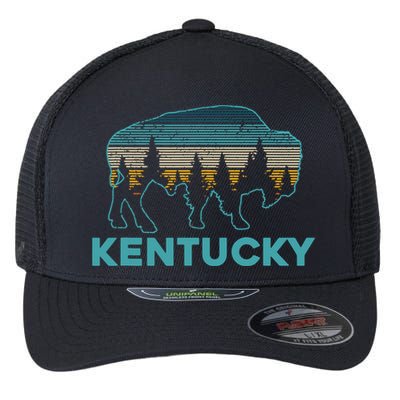 Kentucky Bison Vintage American Buffalo Souvenir Gift Flexfit Unipanel Trucker Cap