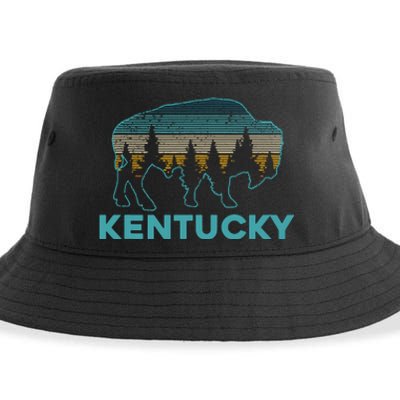 Kentucky Bison Vintage American Buffalo Souvenir Gift Sustainable Bucket Hat