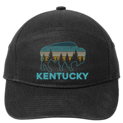 Kentucky Bison Vintage American Buffalo Souvenir Gift 7-Panel Snapback Hat