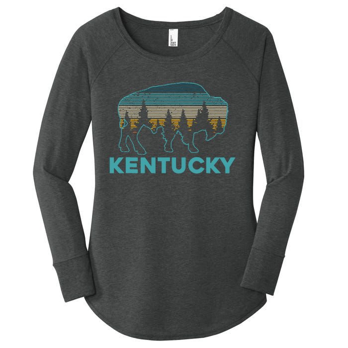 Kentucky Bison Vintage American Buffalo Souvenir Gift Women's Perfect Tri Tunic Long Sleeve Shirt