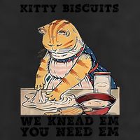 Kitty Biscuits We Knead Em You Need Em Cat Mom Funny Baker Cat 7 Panel Mesh Trucker Snapback Hat