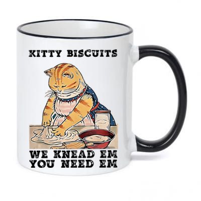 Kitty Biscuits We Knead Em You Need Em Cat Mom Funny Baker Cat 11oz Black Color Changing Mug