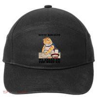 Kitty Biscuits We Knead Em You Need Em Cat Mom Funny Baker Cat 7-Panel Snapback Hat