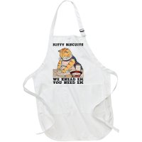 Kitty Biscuits We Knead Em You Need Em Cat Mom Funny Baker Cat Full-Length Apron With Pockets