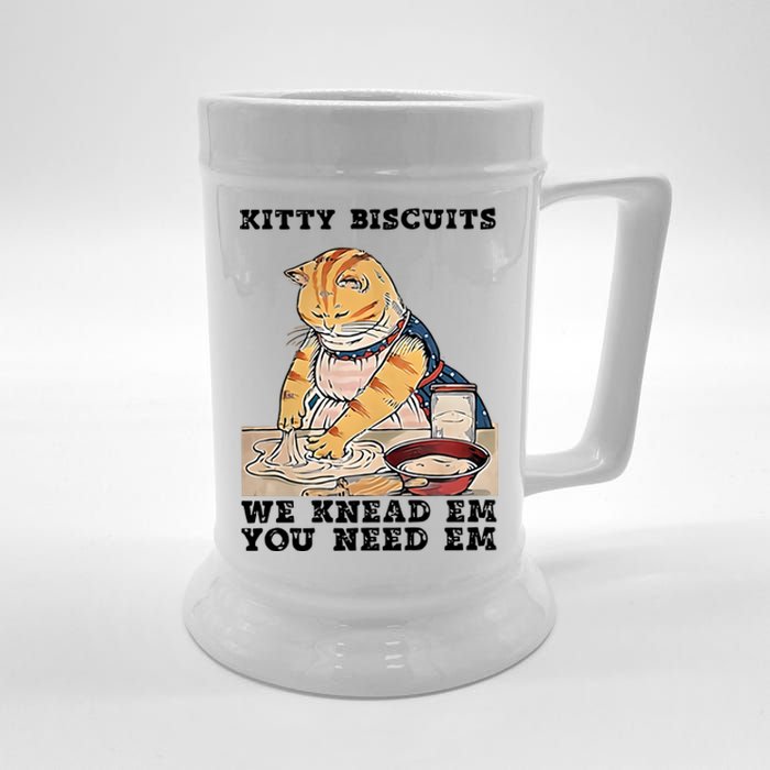 Kitty Biscuits We Knead Em You Need Em Cat Mom Funny Baker Cat Beer Stein