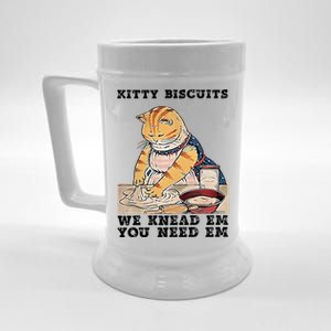 Kitty Biscuits We Knead Em You Need Em Cat Mom Funny Baker Cat Beer Stein