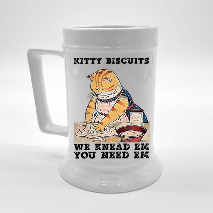 Kitty Biscuits We Knead Em You Need Em Cat Mom Funny Baker Cat Beer Stein