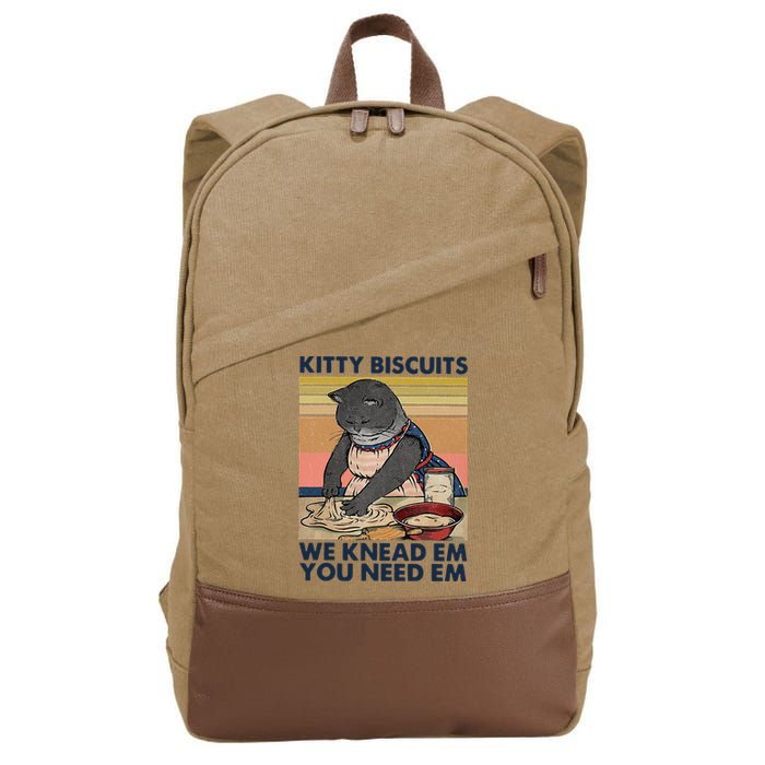 Kitty Biscuits We Knead Em You Need Em Cats Baking Cotton Canvas Backpack