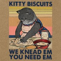 Kitty Biscuits We Knead Em You Need Em Cats Baking Cotton Canvas Backpack