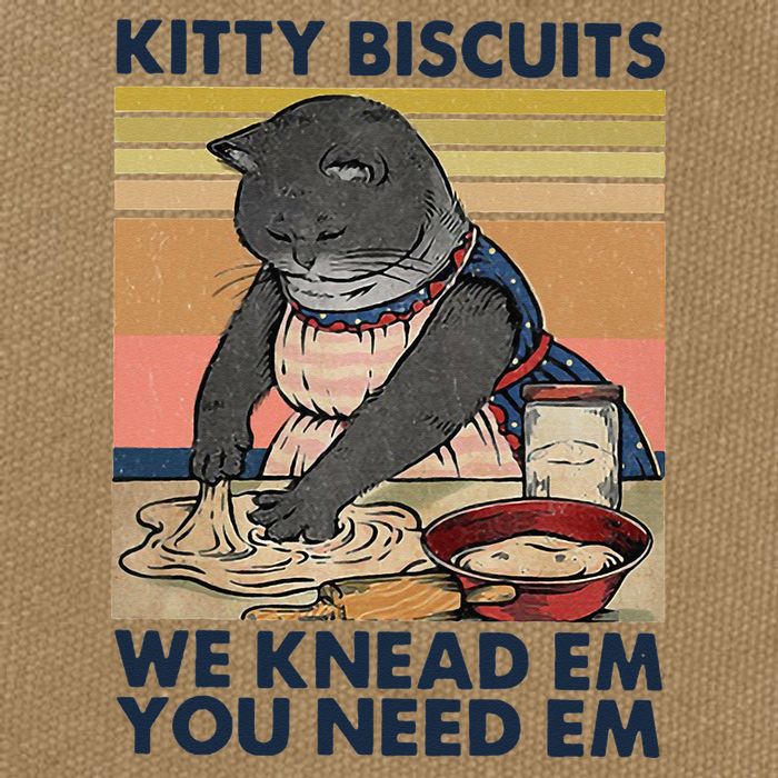 Kitty Biscuits We Knead Em You Need Em Cats Baking Cotton Canvas Backpack