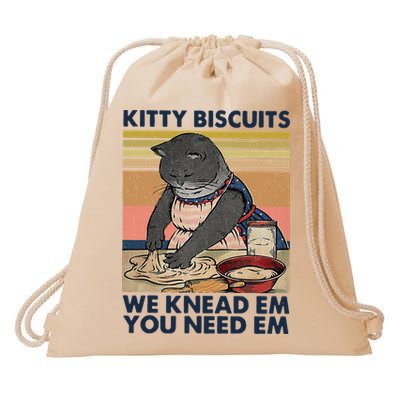 Kitty Biscuits We Knead Em You Need Em Cats Baking Drawstring Bag