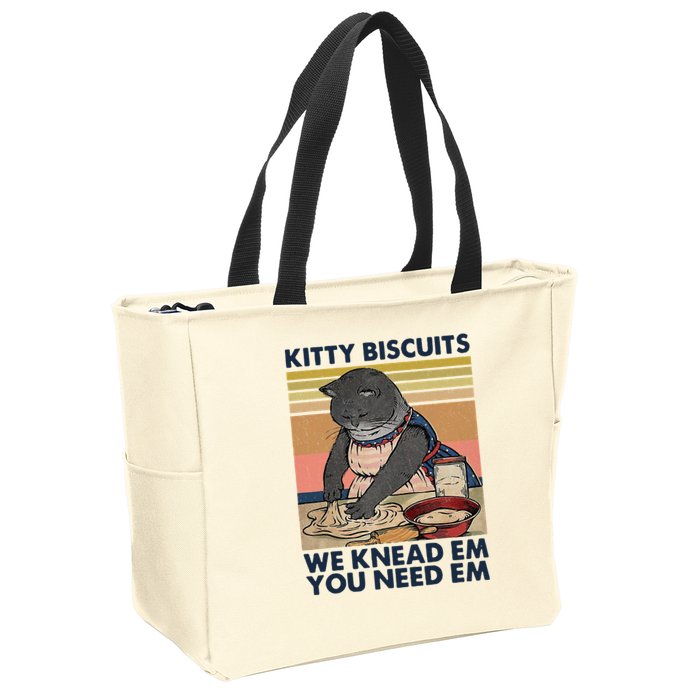 Kitty Biscuits We Knead Em You Need Em Cats Baking Zip Tote Bag