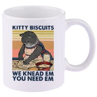 Kitty Biscuits We Knead Em You Need Em Cats Baking 11oz C Handle Ceramic Mug