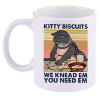 Kitty Biscuits We Knead Em You Need Em Cats Baking 11oz C Handle Ceramic Mug
