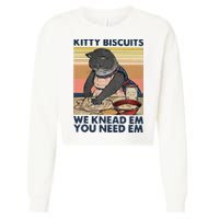 Kitty Biscuits We Knead Em You Need Em Cats Baking Cropped Pullover Crew