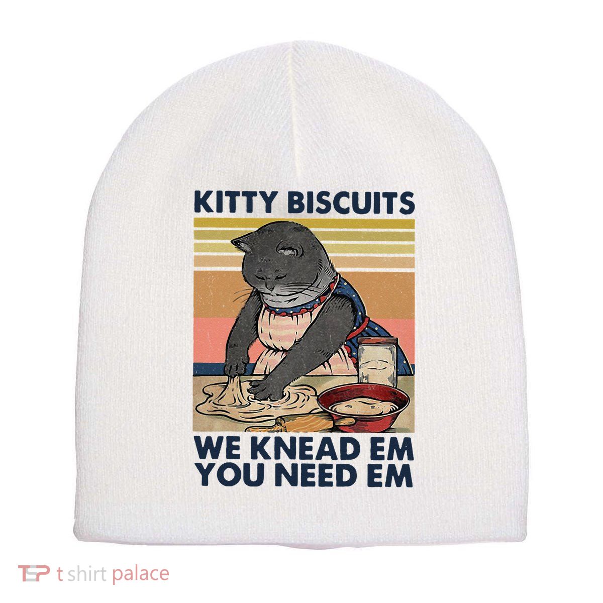 Kitty Biscuits We Knead Em You Need Em Cats Baking Short Acrylic Beanie