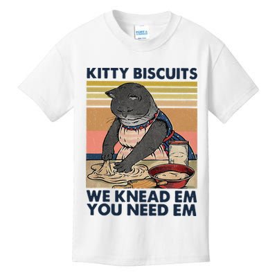 Kitty Biscuits We Knead Em You Need Em Cats Baking Kids T-Shirt