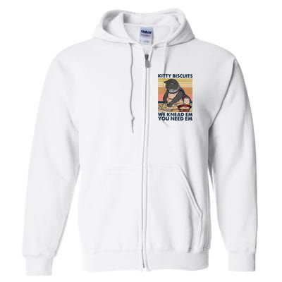 Kitty Biscuits We Knead Em You Need Em Cats Baking Full Zip Hoodie