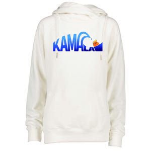 Kamala Blue Wave Over Trump Harris For President Womens Funnel Neck Pullover Hood