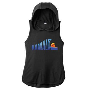 Kamala Blue Wave Over Trump Harris For President Ladies PosiCharge Tri-Blend Wicking Draft Hoodie Tank