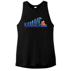 Kamala Blue Wave Over Trump Harris For President Ladies PosiCharge Tri-Blend Wicking Tank