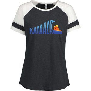 Kamala Blue Wave Over Trump Harris For President Enza Ladies Jersey Colorblock Tee