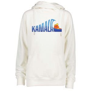 Kamala Blue Wave Over Trump Harris For President Womens Funnel Neck Pullover Hood