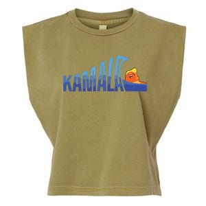 Kamala Blue Wave Over Trump Harris For President Garment-Dyed Women's Muscle Tee