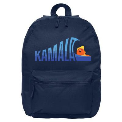 Kamala Blue Wave Over Trump Harris For President 16 in Basic Backpack