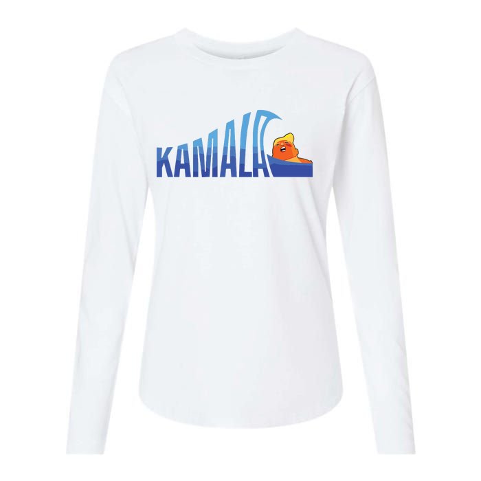 Kamala Blue Wave Over Trump Harris For President Womens Cotton Relaxed Long Sleeve T-Shirt