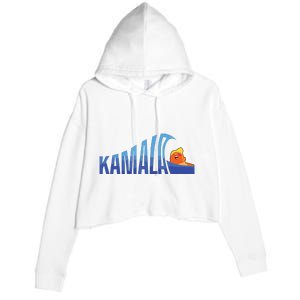 Kamala Blue Wave Over Trump Harris For President Crop Fleece Hoodie